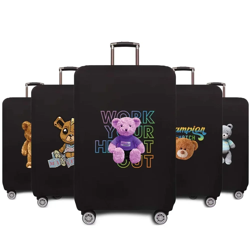 New Suitcase Cover Protective Suitcase Trolley Case Travel Dust Cover 18- 28inch Bear Pattern Series Elastic Luggage Protective