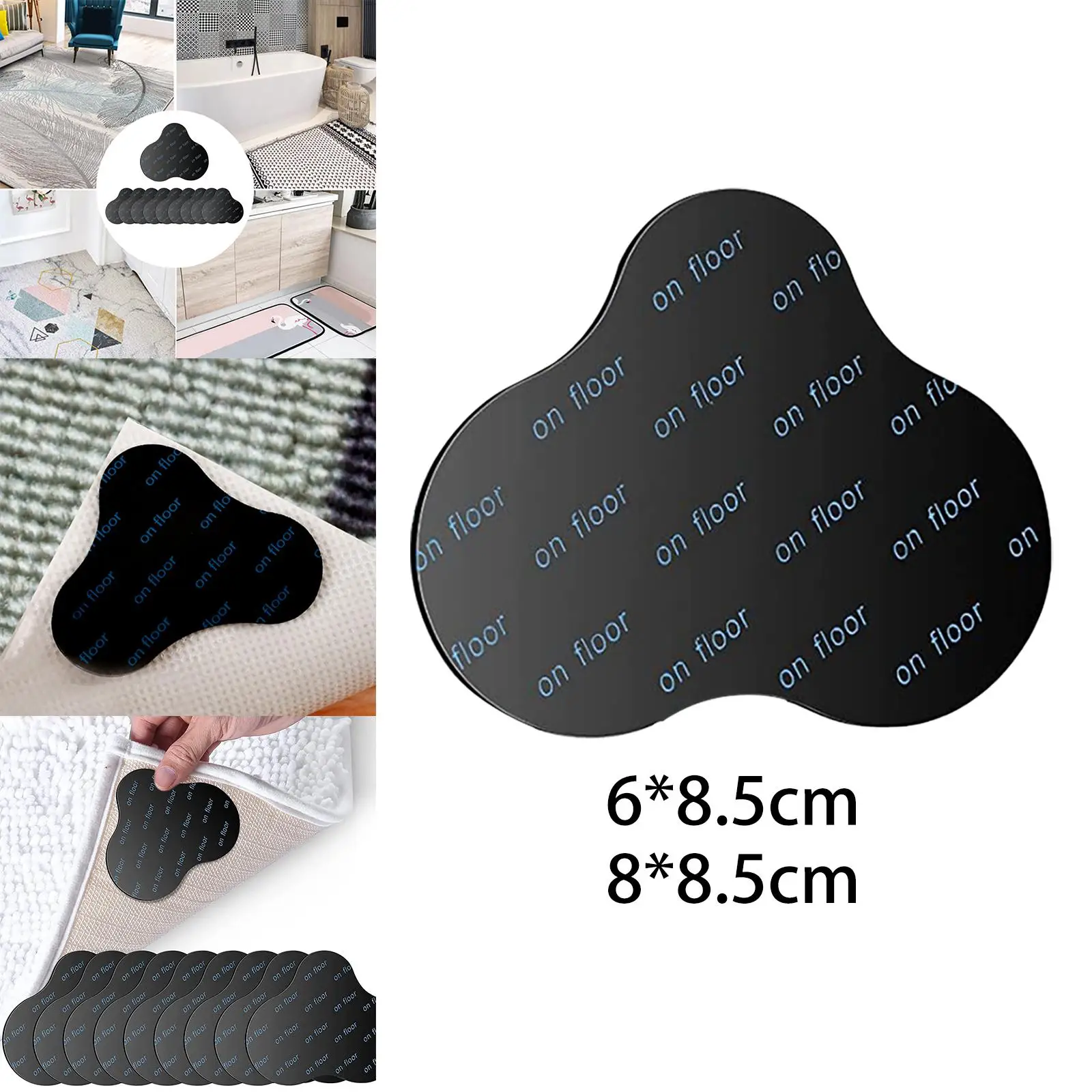 10 Pieces Non Slip Grippers for Area Rug Rug Stickers for Hardwood Floors