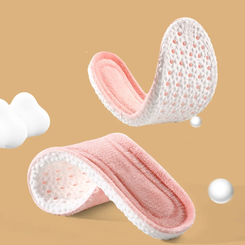 Warme Winter-Einlegesohlen aus Flanell und stoßdämpfendem PU-Fleece. Bequeme Sport-Einlegesohlen mit einem Gefühl von Stepping on Poop