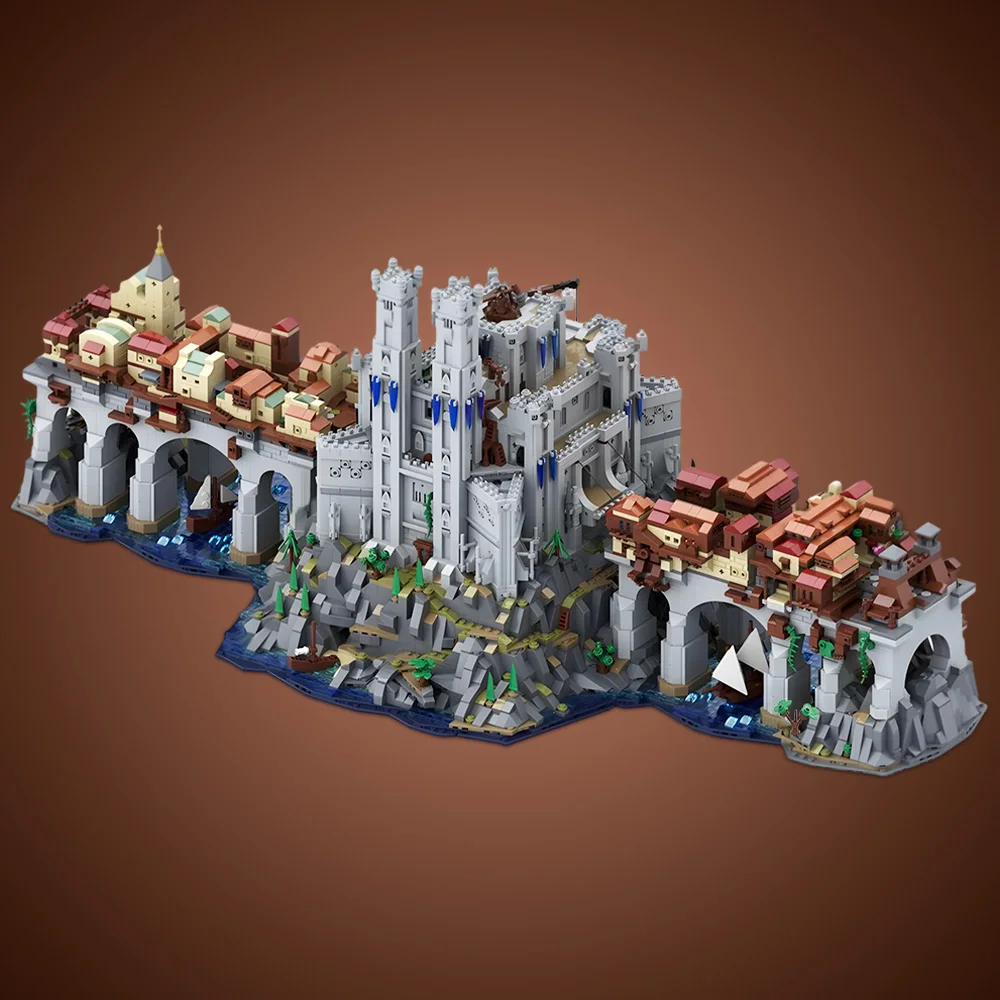 ตัวต่อ Gobricks MOC-167279 ชุดตัวต่อ Wyrm's Crossing ของเล่นตัวต่อ Wyrm's Crossing ของขวัญ