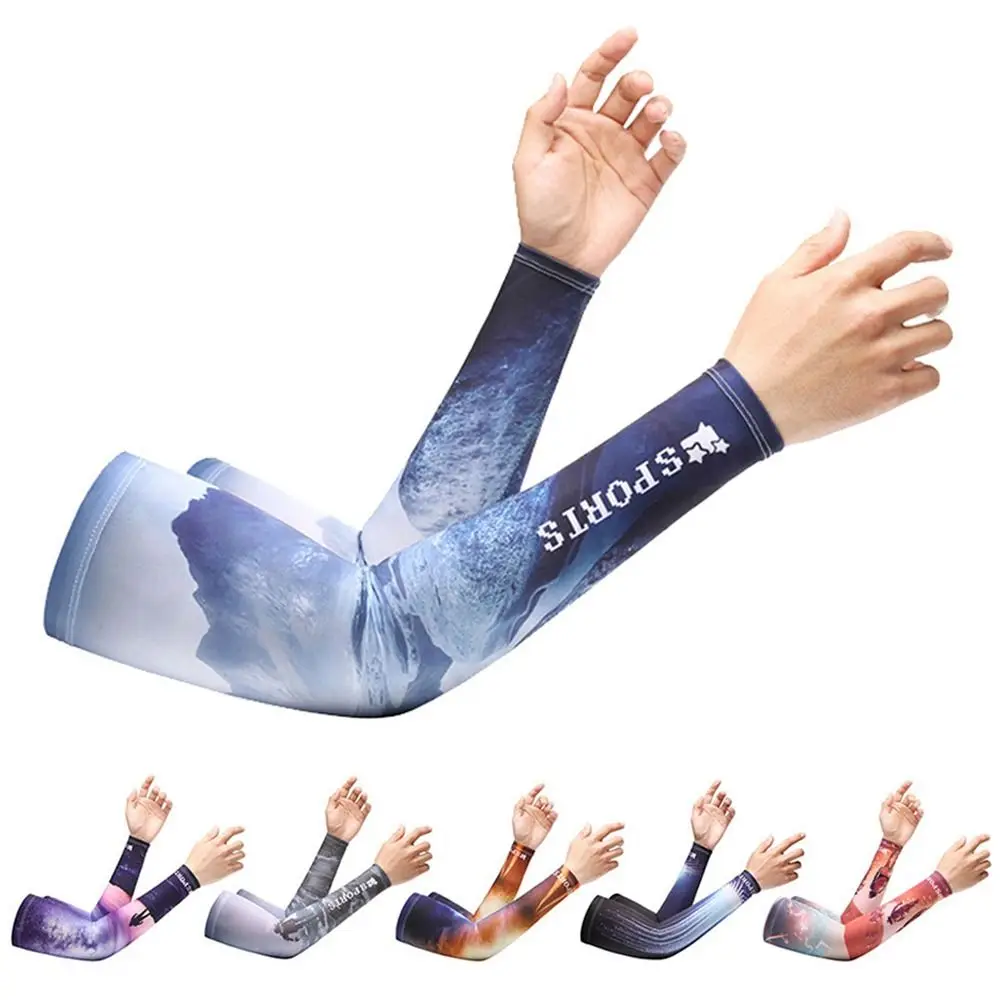 Men Women Seamless Arm Sleeves Outdoor Riding Sunscreen Elastic Ice Cuff Sun Uv Protection Summer Outdoor Sports Arm Warmers