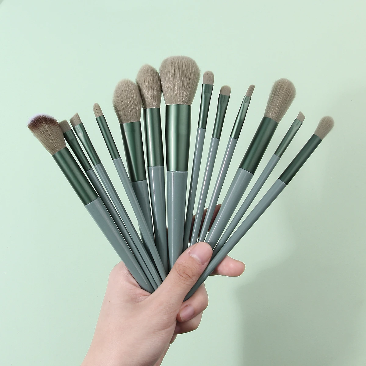 18-teiliges tragbares und praktisches Make-up-Pinsel-Set – Gesichtspinsel-Set + weicher Make-up-Schwamm/Blotting-Pad + Aufbewahrungsbehälter