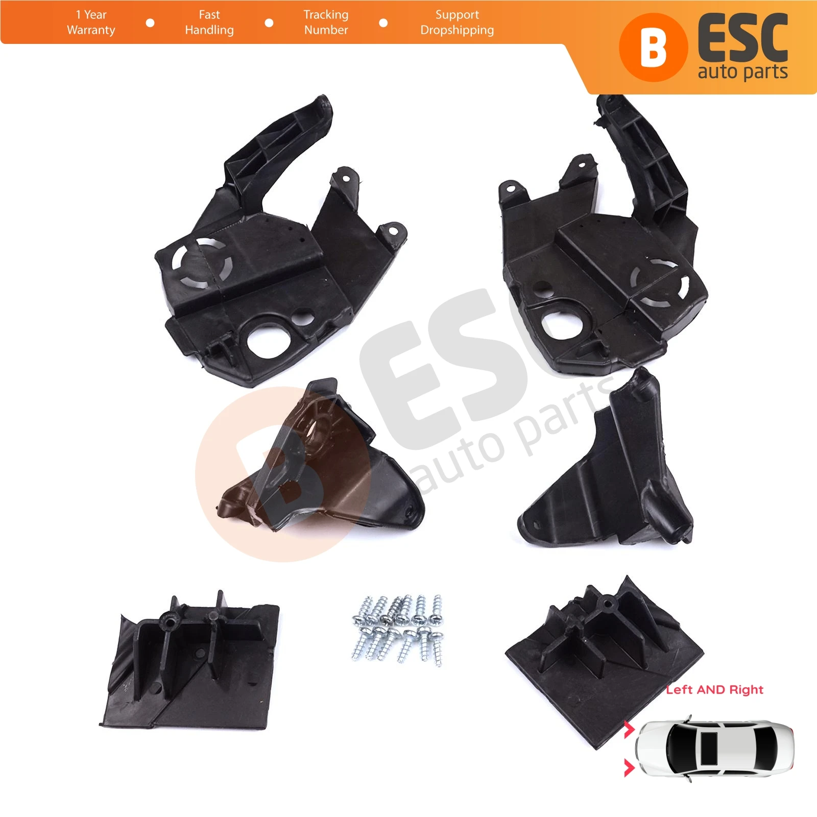 

EHL584 Headlight Holder Mount Repair Bracket Tab Set Left Right Side for Peugeot 3008 5008 MK2 2016-2024 9814255880 9814255780