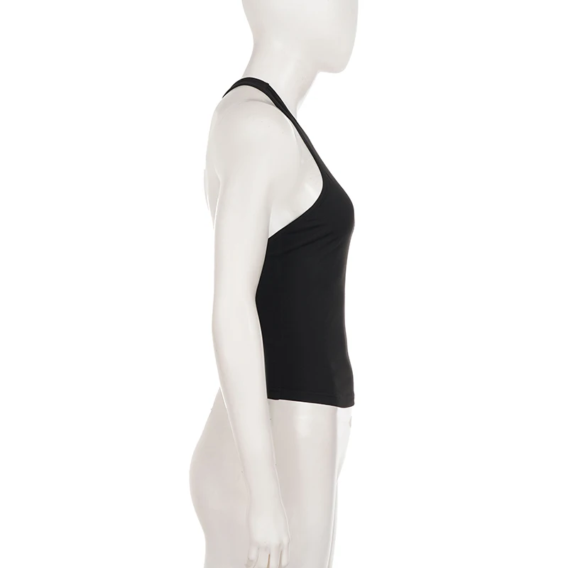 SUCHCUTE Sexy rückenfreies Tanktop mit Kettendekor für Damen, Y2k, einfarbig, ärmellos, schmale Weste, tägliches, lässiges Streetwear-Top, Sommer-Outfit – Detail 5
