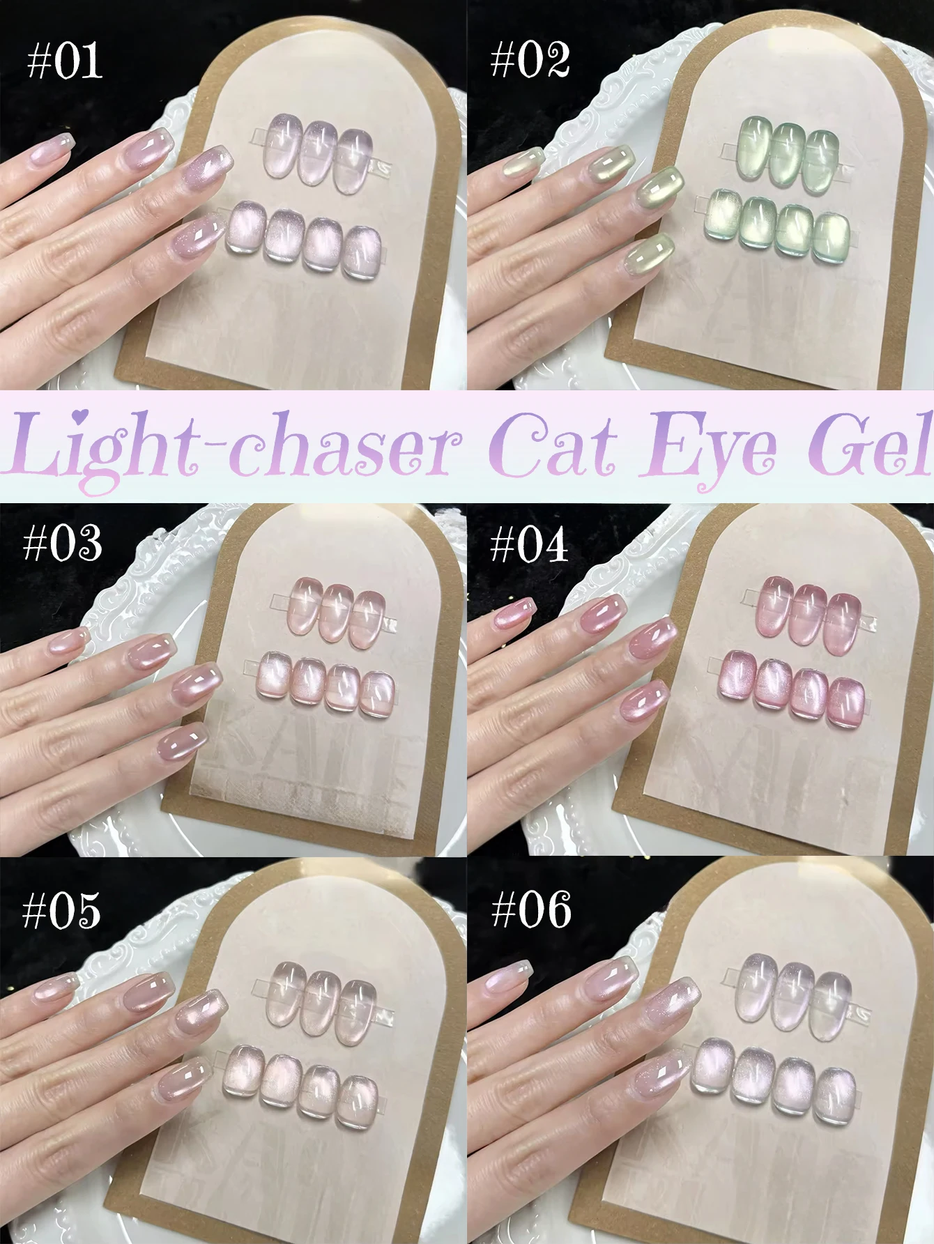SHAKA 1pcs Ice Transparent Chasing Light Cat Eye Gel Nail Polish Glitter, Silk-like Texture Magnetic Powder Whitening Nail Art