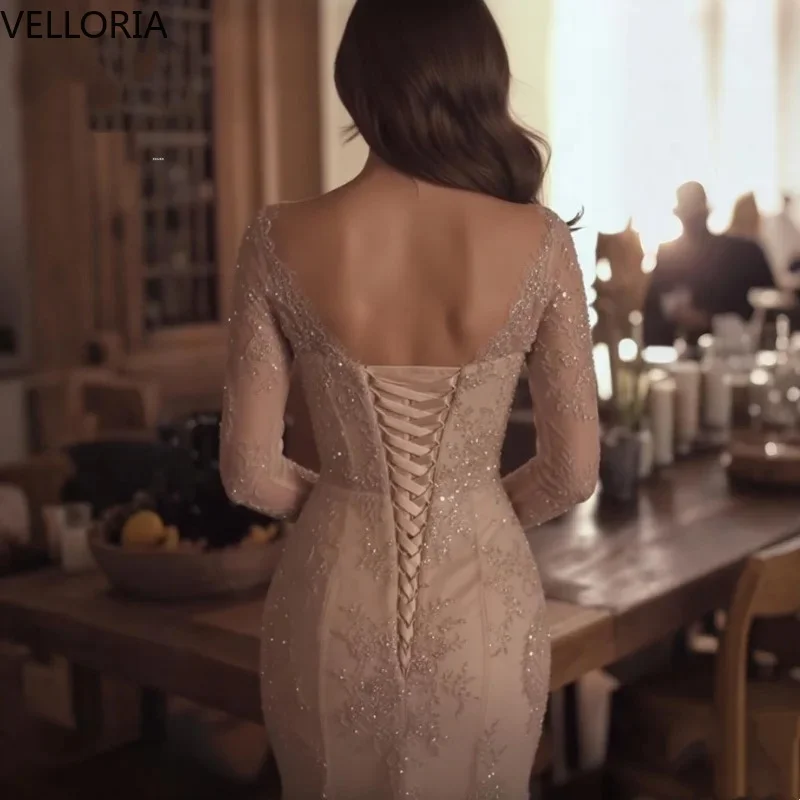 Vestido de Noche Encaje Champán Mujer - usage example