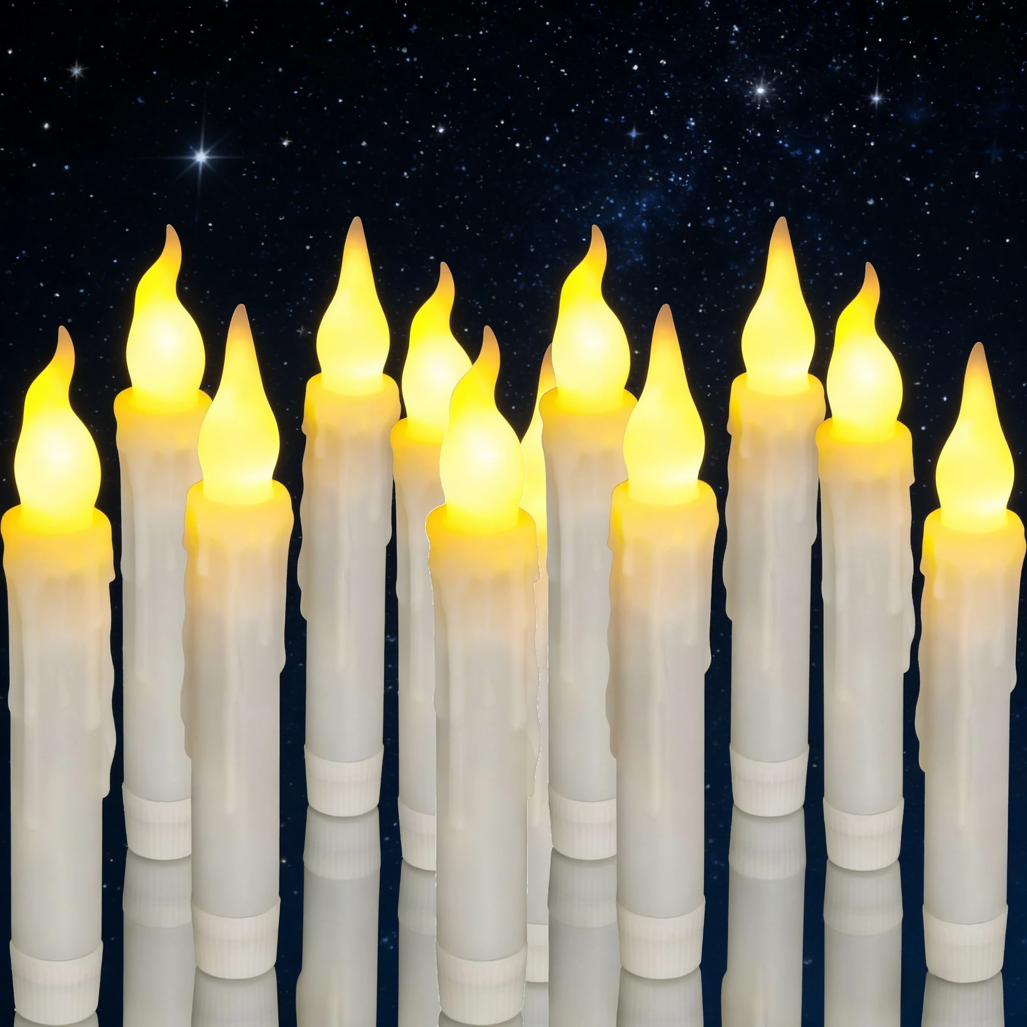 6 قطعة شموع مستدقة LED شموع كهربائية وامضة تعمل بالبطارية شموع نافذة عديمة اللهب لديكور عيد الميلاد والهالوين #1