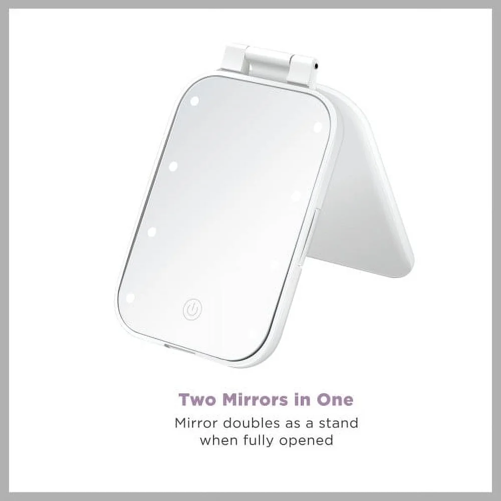 Компактное зеркало с сенсорным экраном со светодиодной подсветкой и 1-кратным 3-кратным увеличением, на батарейках, отдельно стоящий ручной инструмент для красоты, для путешествий