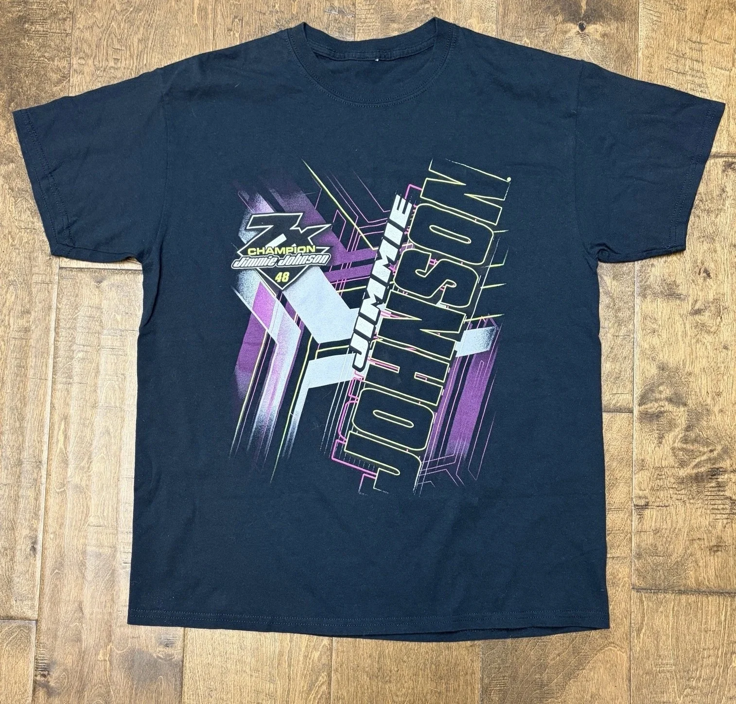 Jimmie Johnson 7x Champ Double Sided  Motorsports Graphic T-Shirt Cotton Men Women Streetwear Tee