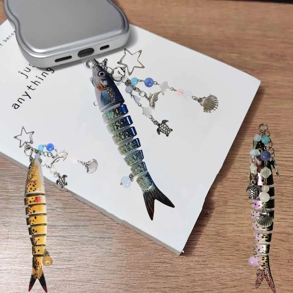 

1 шт., милый ремешок в форме рыбы для мобильного телефона, ручная работа, украшение для рюкзака «сделай сам», подвесная цепочка, красочные брелки в форме рыбака, подарки, новинка