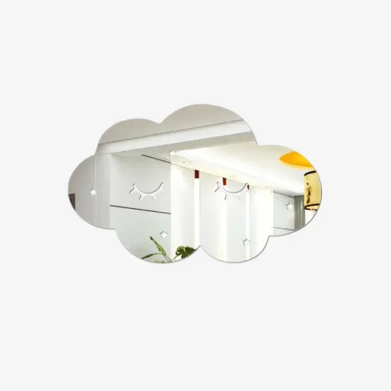 Acrylic Decorative Mirror, Children Ice Cream Stars Cat, Home Wall Decoration Artwork, Wooden Crown Cloud, Nordic Tools