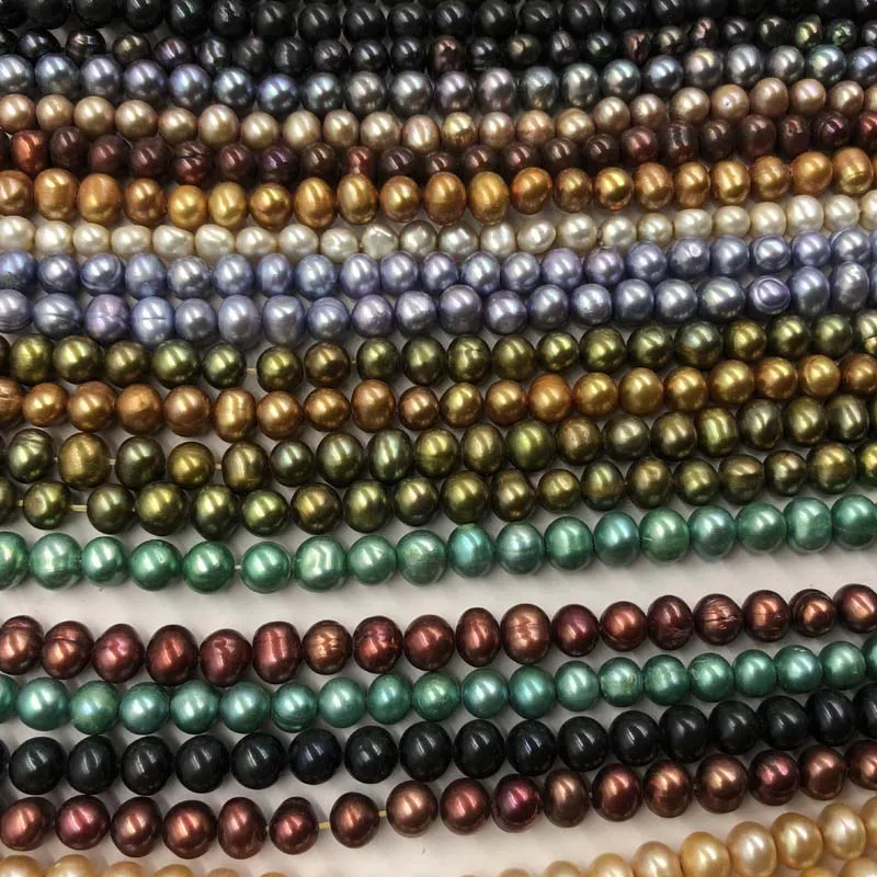 ELEISPL JEWELRY 20 Strands 6-7mm Near Round Potato Mixed Real Pearls #22010331-8