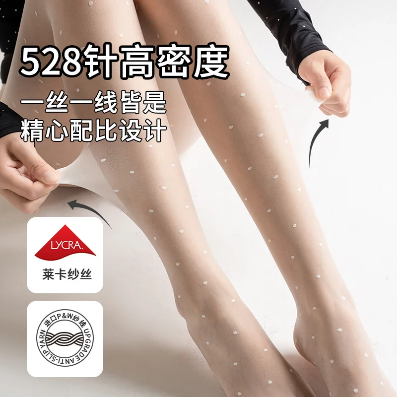

Flower and Wood Beauty「Polka Dots」TCrotch Seamless Sexy Polka Dot Stockings Women Thin Summer Leg Socks Pantyhose