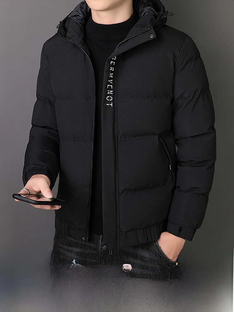 

Men's Thiened down Cotton Jaet Autumn Winter Faion Casual Warm Coat Youth All-Match Leisure Cotton Outerwear Coat