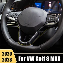 For Volkswagen VW Golf 8 MK8 2020 2021 2022 Car Steering Wheel Trim Frame Cover Decoration Sticker Interior Protective Accessori