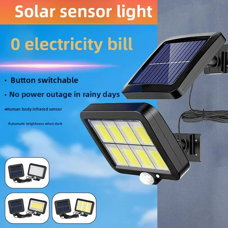 

New solar split type human body induction lamp, outdoor courtyard lamp, waterproof LED wall lamp, outdoor lighting street lamp