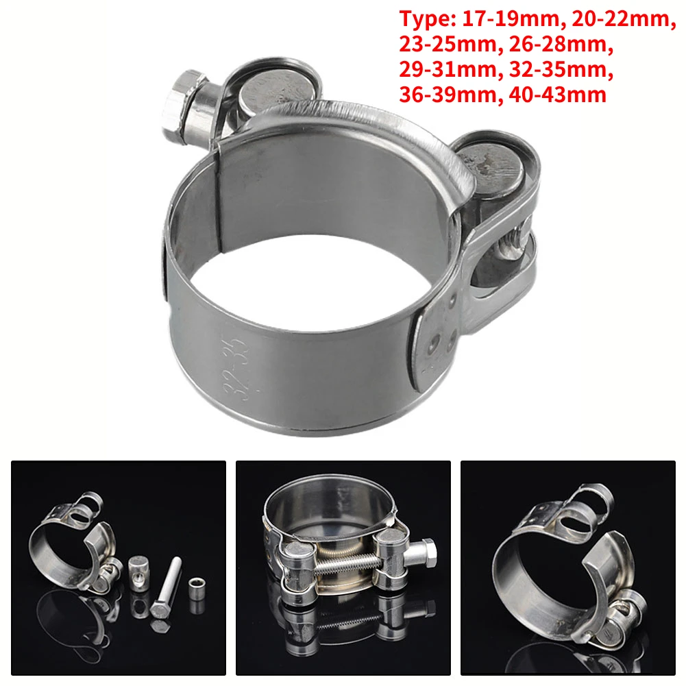 1PCS Hose Clamp Adjustable 304 Stainless Steel Heavy Duty T-Bolt Vent Type Pipe Tube Clamps For Water Pipe Plumbing Hardware