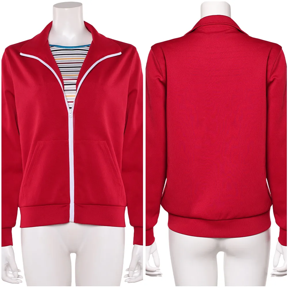 تلفزيون ST 5 ماكس تأثيري مايفيلد معطف أحمر شريط ملابس علوية النساء حفلة تمويه هالوين زي كرنفال لعب الأدوار وتتسابق الدعاوى