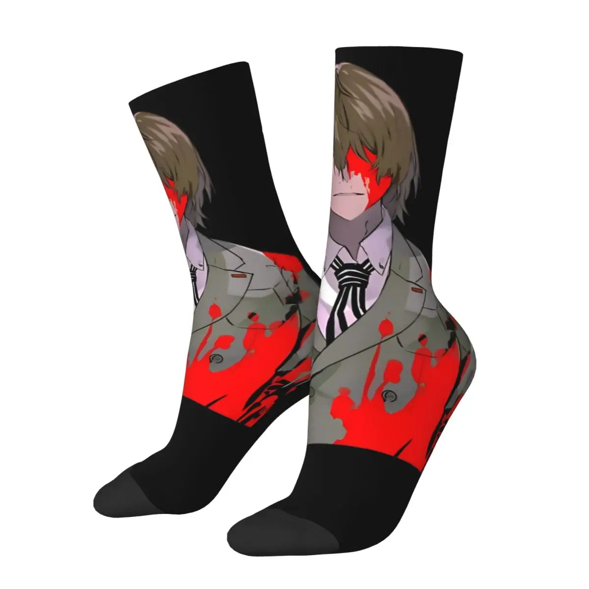 Goro Akechi Socks Autumn Persona Style Stockings Casual Men Medium Soft Socks Custom Climbing Anti Sweat Socks