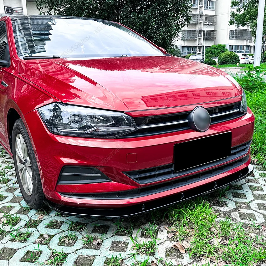 

Car Front Bumper Spoiler Lip Splitter Diffuser For Volkswagen Polo MK6 Virtus 2018-2023 ABS Black / Carbon Look Body Kits Tuning