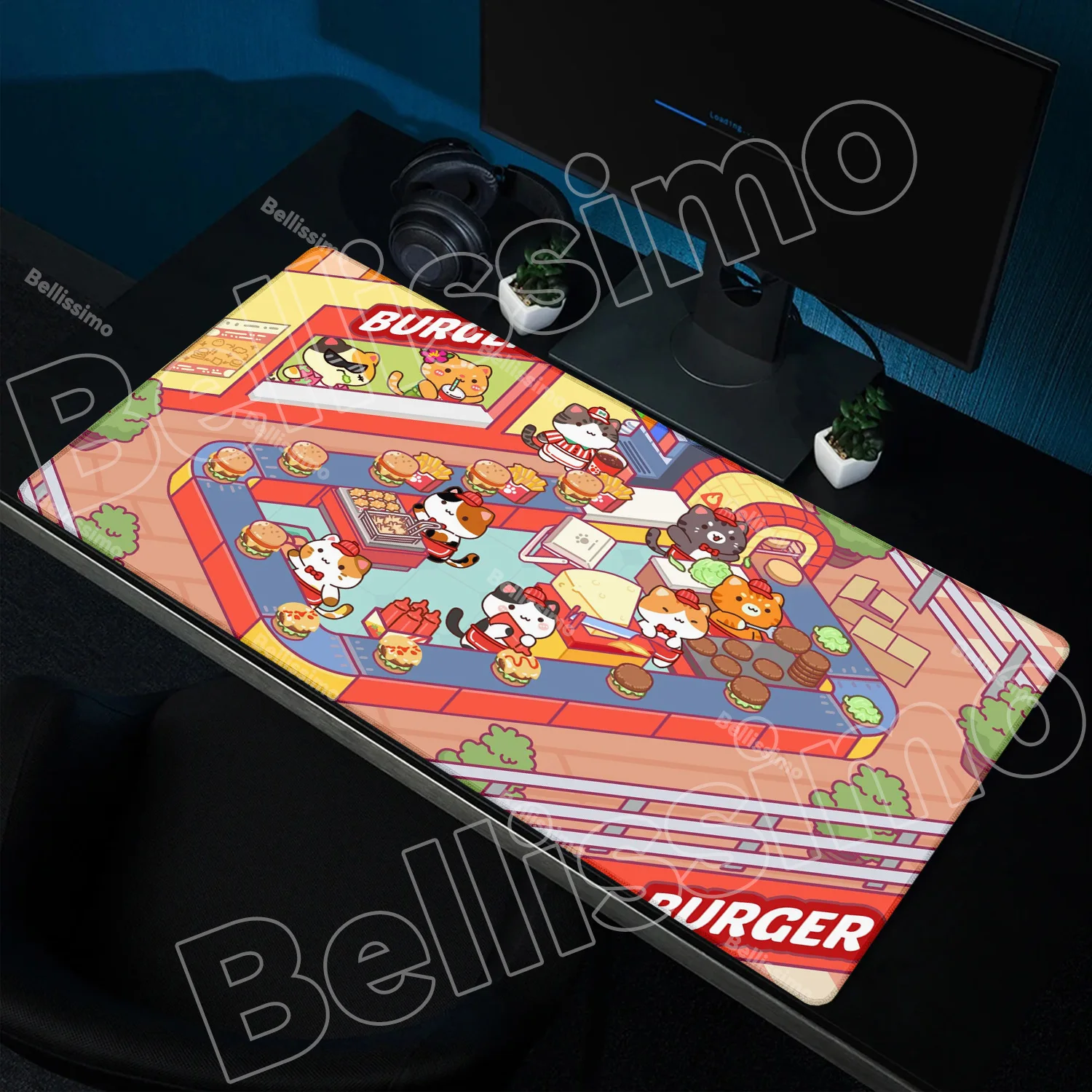 

Cute Cat Computer Mouse Pad Gamer Mousepad Art Large 90x40 Kawaii Mouse Mat Pads XXL Mause Carpet PC Accessories Rubber Desk Mat