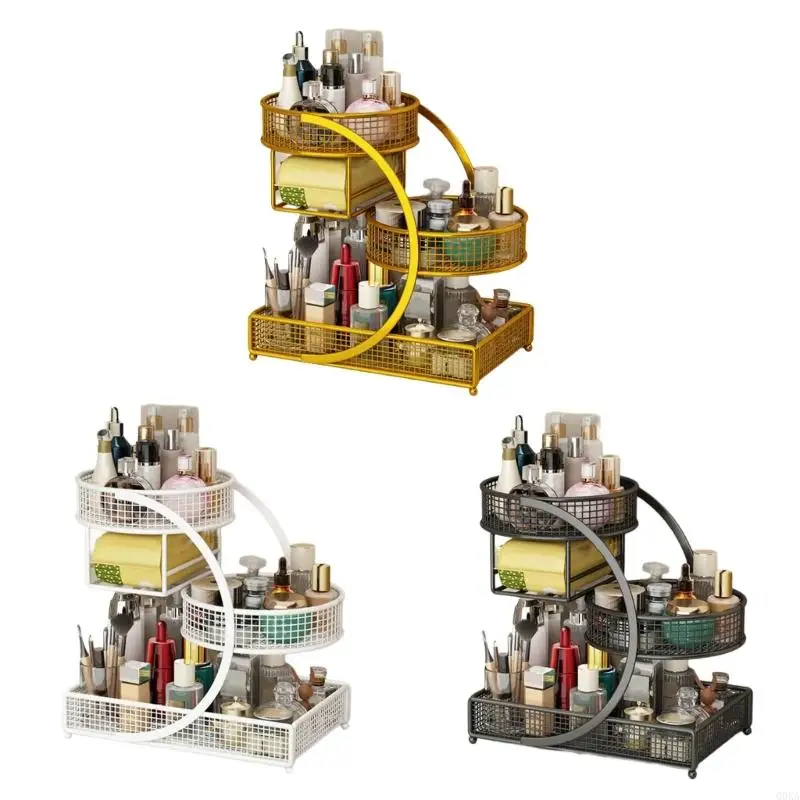 

Q0KA Multiple Tiers Countertop Rack Sturdy Metal Design Without Tool Need for Makeup Skincare Products Counter Organizers