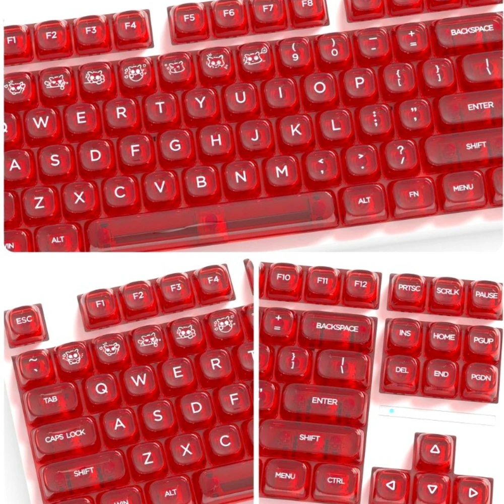 MOA Crystal-Clear Keycaps PC Key Caps Compatible with Mechanical Keyboard DIY 68 75 80 95 108 Unprinted English Keycaps Set view 5