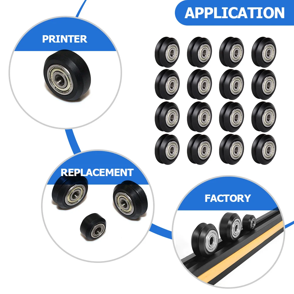 

16pcs 3D Printer Passive Round Roller Linear Bearing Plastic Precision Steel Silent Durable Smooth Stable Small Lightweight Easy
