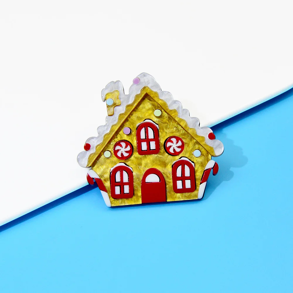 acrylic candy house brooch handmade fashion pins badge jewelry