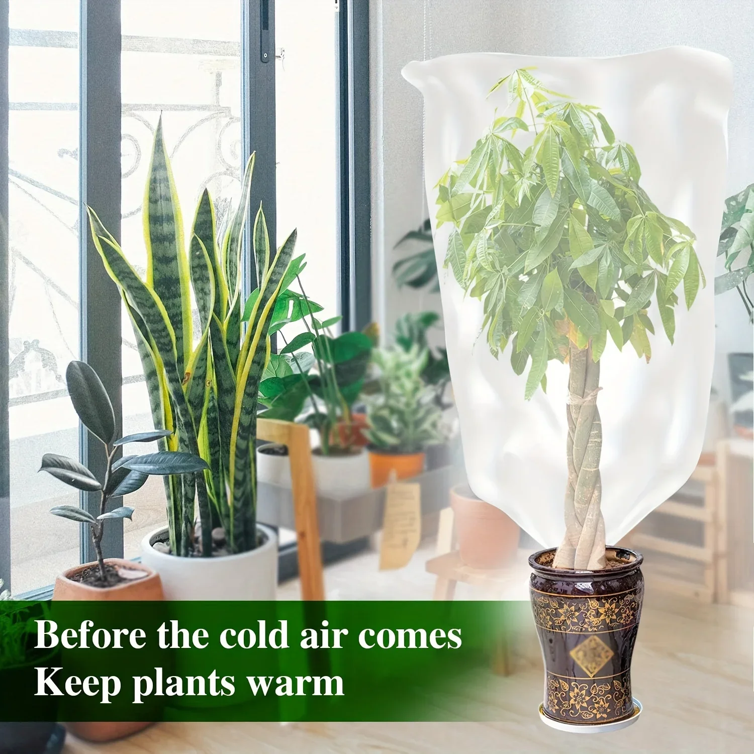 Plant Protection Cover, Winter Transparent Plant Frost Protection Bag for Outdoor Garden Greenhouse Plants
