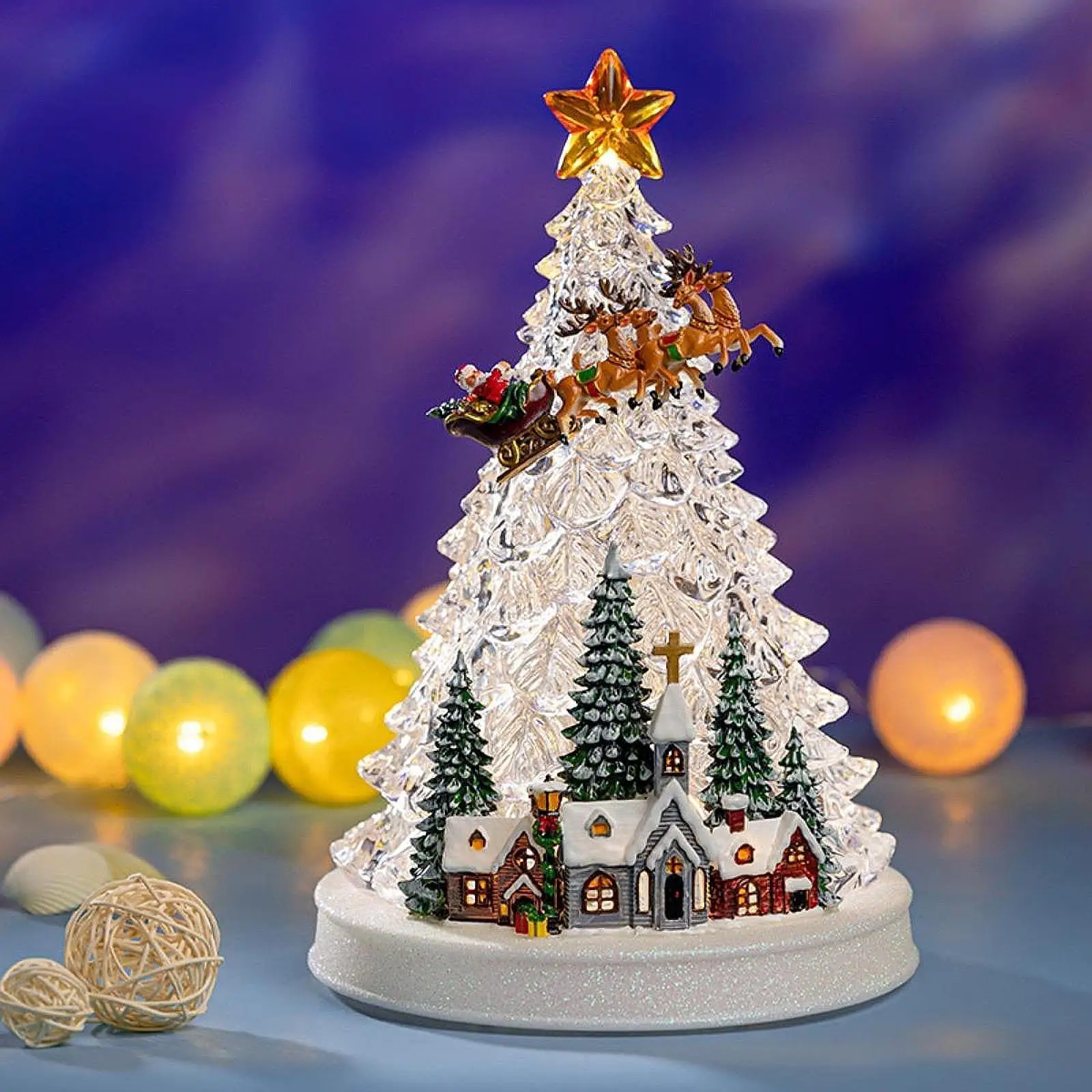 Christmas Tree Music Box Light up Musical Box for Restaurants Indoor Cafes