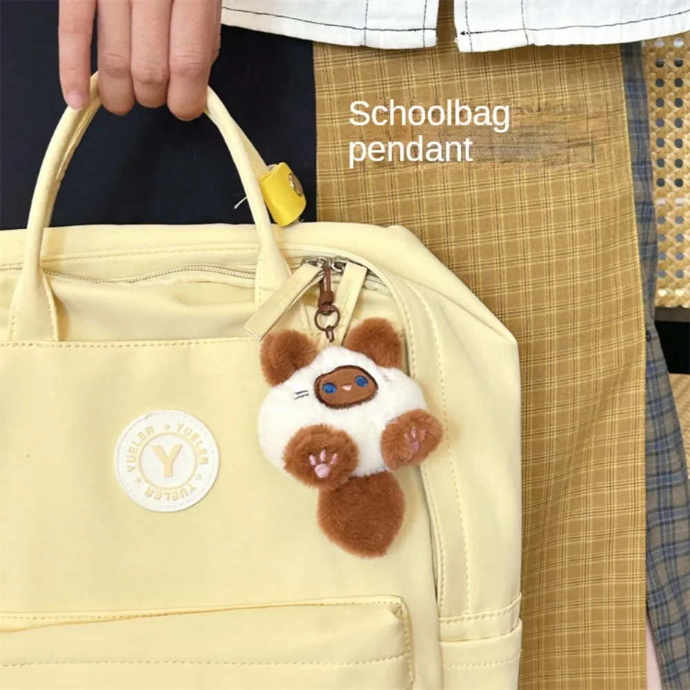 Adorable porte-clés chat en peluche douce – Charme de sac à dos mignon pour filles, cadeau de couple, décoration de sac et de sac à main