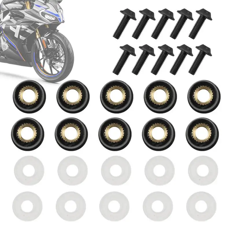 

Motorcycle Bolt Kit Fairing Kit 5mm Windscreen Screws Nuts Fairing Bolt Kit Screws Fasteners 10pcs Replacement M5 Bolts & Nuts