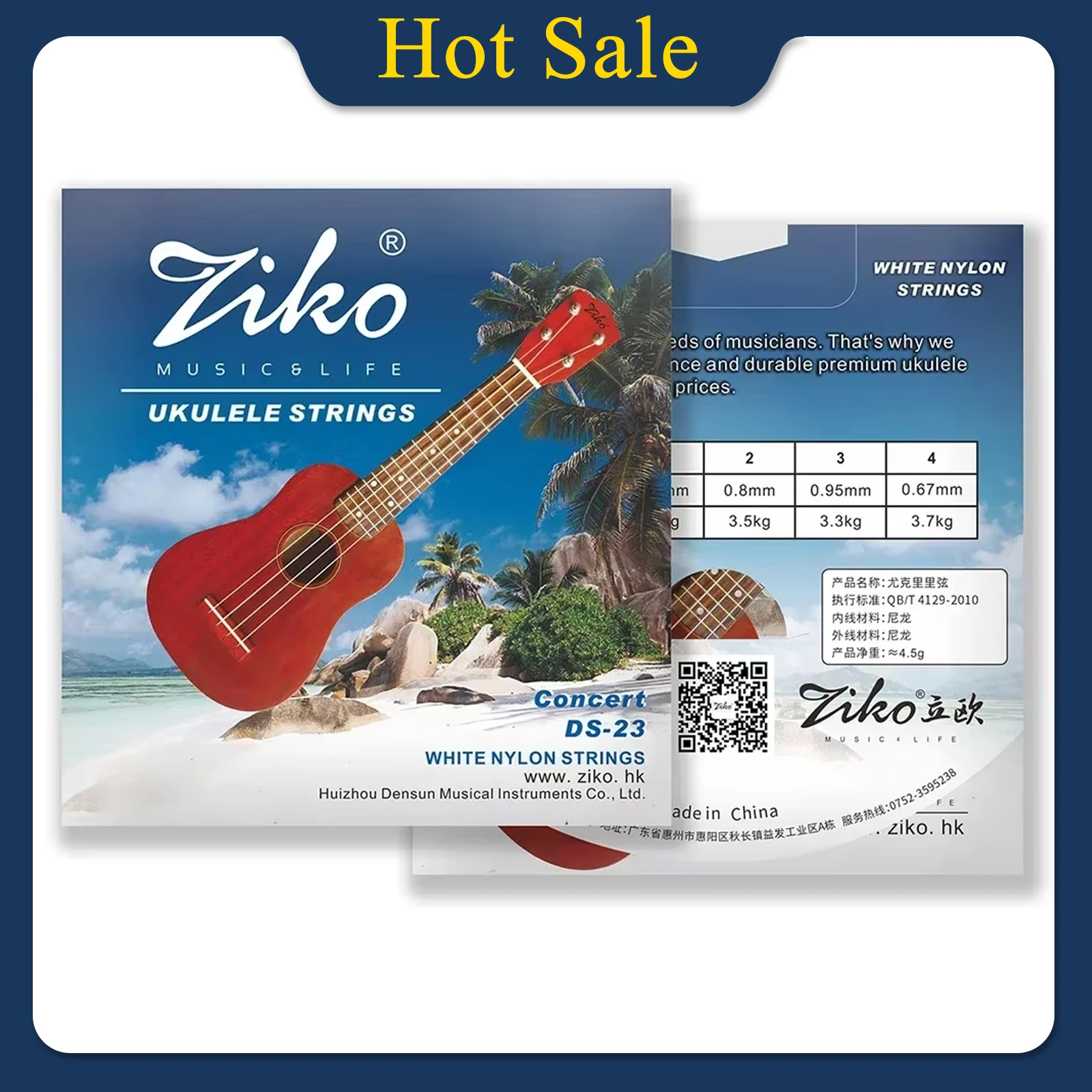 ZIKO Ukulele Strings DS-23 Nylon Cost-Effective Professional Universal Ukulele String Instrument Part Ukulele Accessories
