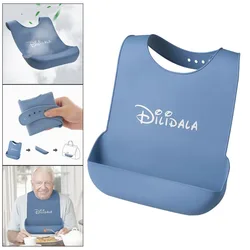 Washable Silicone Elderly Aid Adults Patients Feeding Adult Bib Eating Protector Adults Bibs