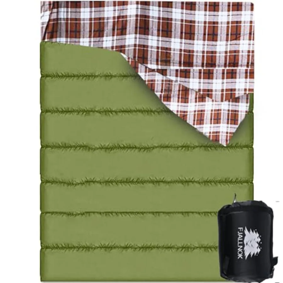 

Double Sleeping Bag Cotton Flannel for Camping Backpacking Or Hiking. Waterproof Queen Size Two Person Sleeping Bags for Adults