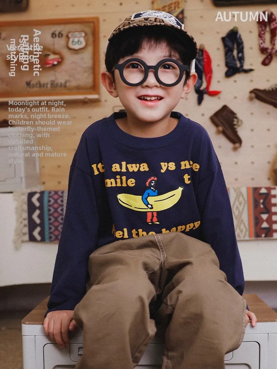 Pure Cotton Long Sleeve T-Shirt for Boys Outdoor Skin-friendly Spring New Arrival FaceC Mountain Series Soft And Comfortable ...