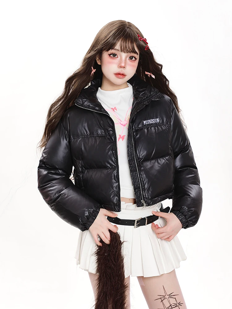 

Bla ort Thiened Cotton Jaet Women's Sle Winter New Arrival Warmth Collar Commute Slim Fit Long Sve Zipper