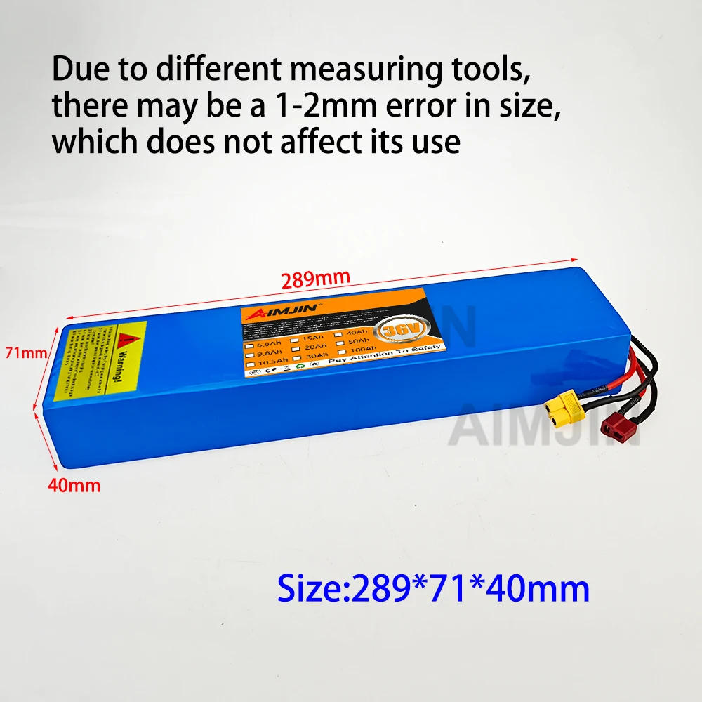 36V 9.8Ah Rechargeable Lithium Battery Pack 18650 10S3P 1000W Power Modified 36V Electric Scooter Battery with BMS
