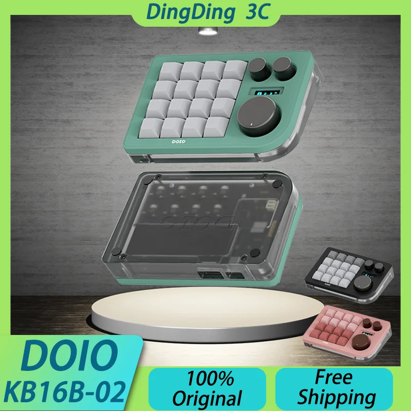 

DOIO KB16B-02 Keypad Portable Mini Mechanical Keyboard 16 Key Hot Swap Bluetooth USB Ergonomics RGB QMK VIA Designer Custom Gift