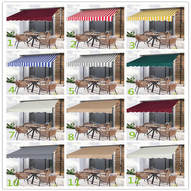 Custom Manual Retractable Awning,Outdoor Retractable Patio Awning Sunshade Shelter, Adjustable Patio Door Window Awning Canopy