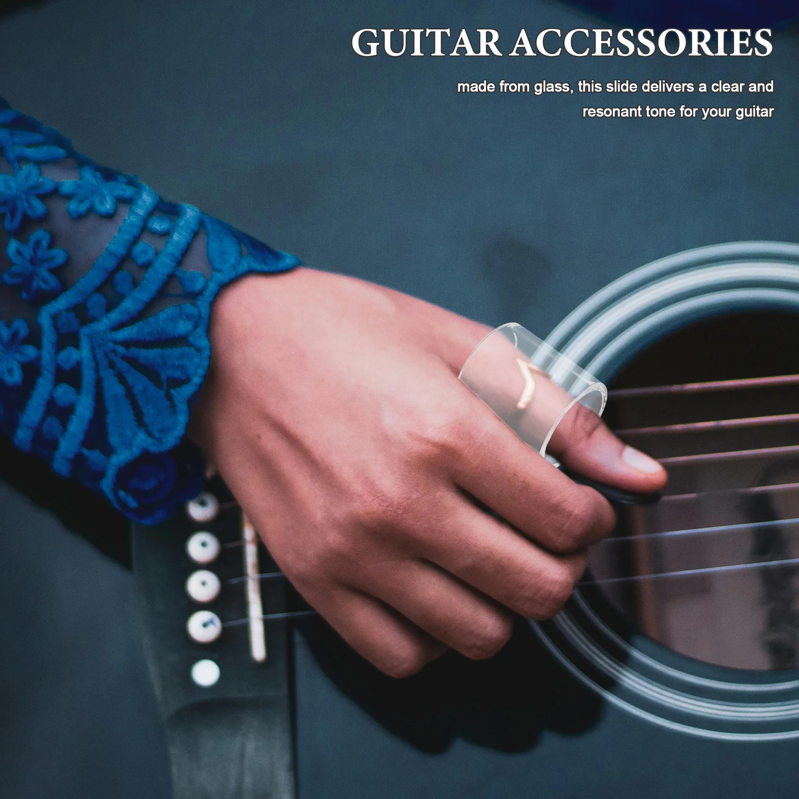 

3Pcs Glass Guitar Slide Bars Transparent Finger Sleeve for Smooth Gliding Clear Resonant Tone Ideal Slide Guitar Tool Essential