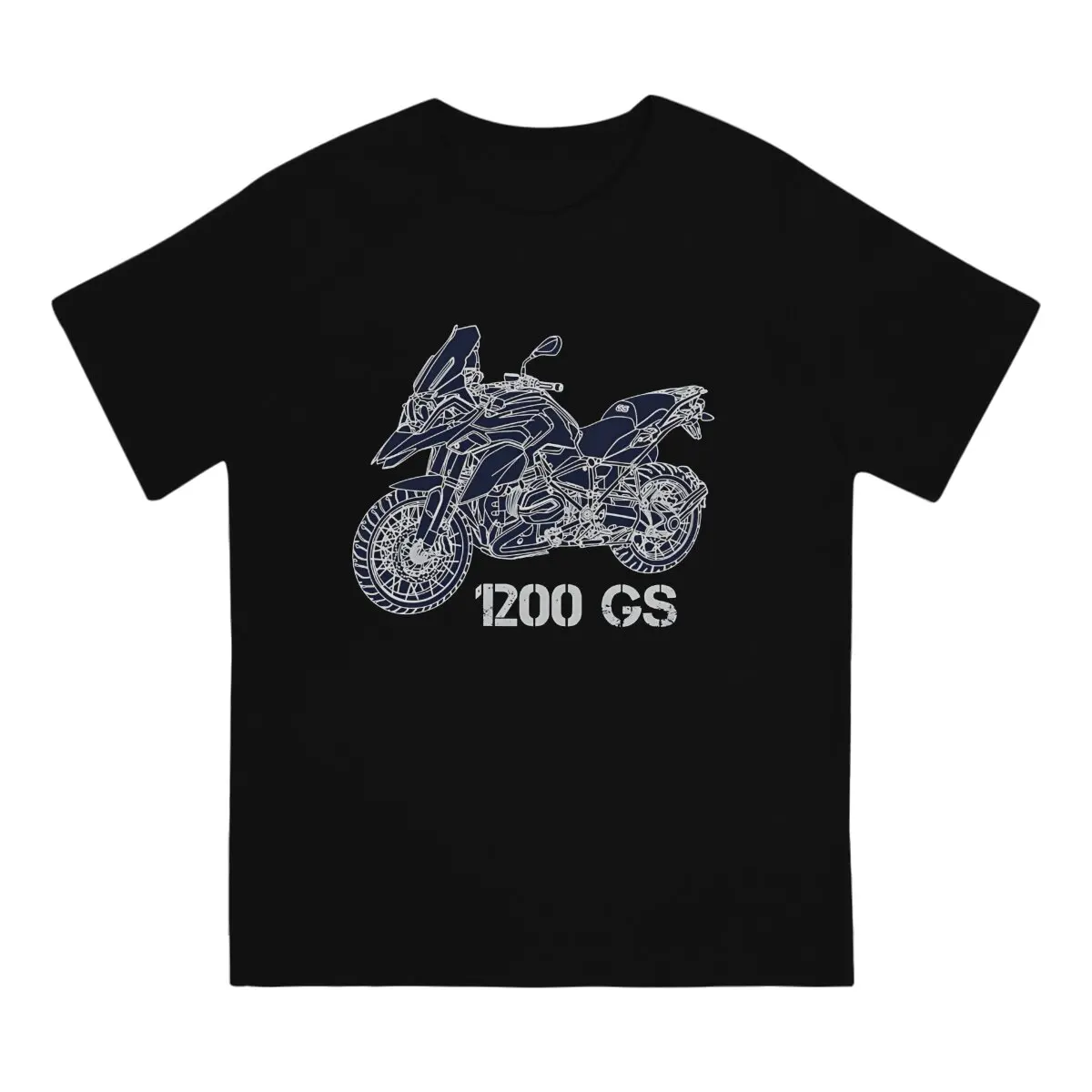 GS 1200 ADVENTURE Dark Blue Motorcycle T-Shirts for Men GS Novelty Pure Cotton Tee Shirt Round Collar Short Sleeve T Shirts