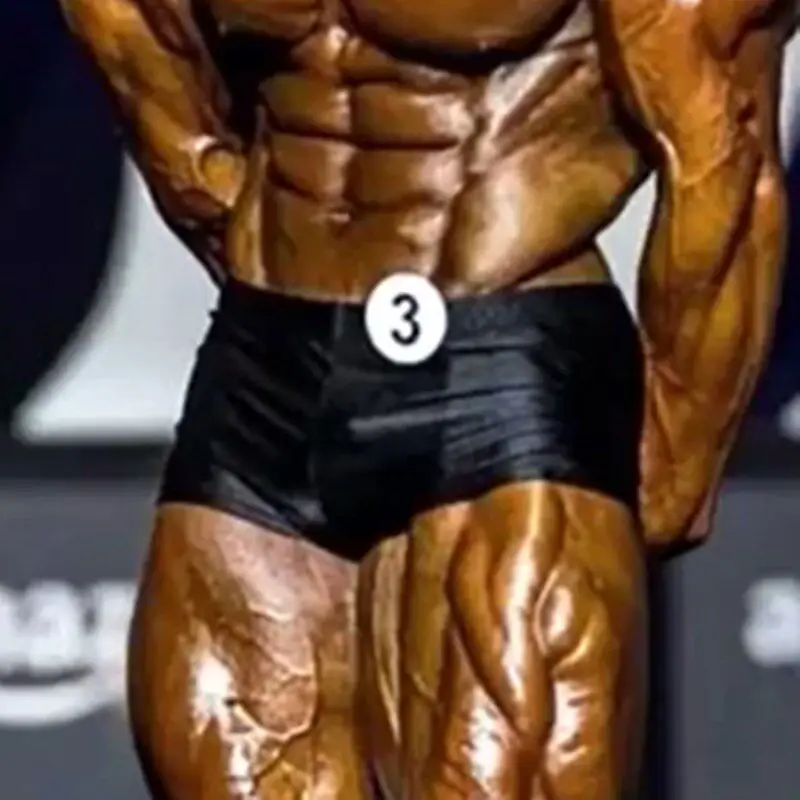 High Elastic Pearl Black Wide Band Classical Physique Competition Shorts IFBB Bodybuilding Fitness Shorts for Men