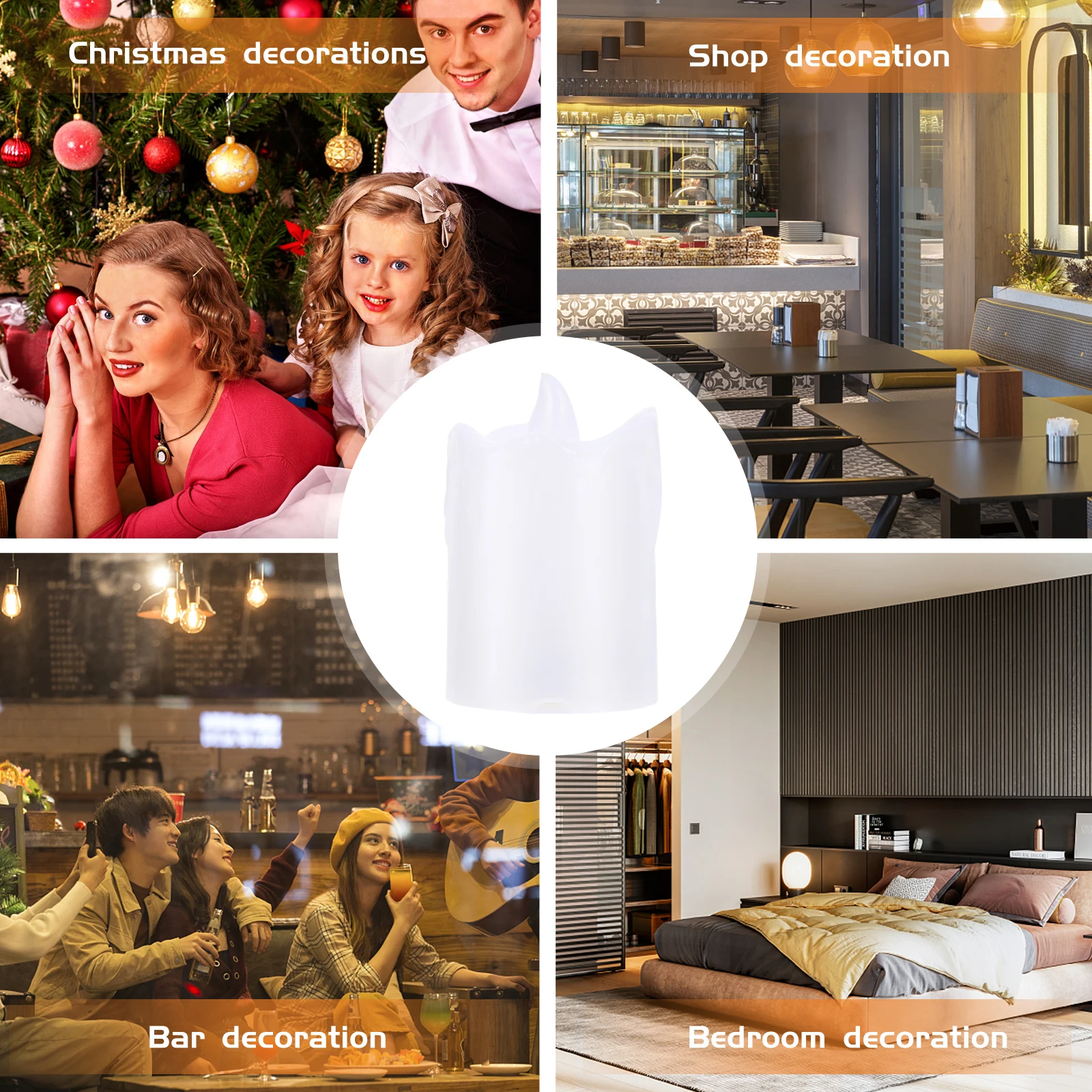 

24pcs LED Electronic C les Flameless Operated Waterproof Festival Decor Lights LED Lighting Warm Atmosphere Compact