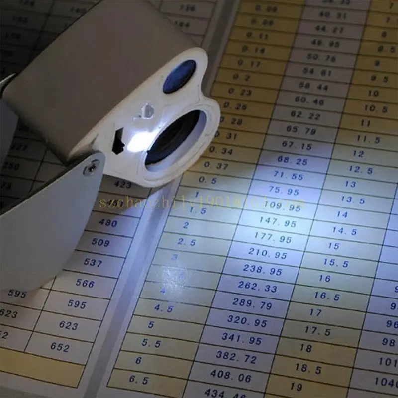 Giolletta da 62KA Gioielliere 30 x 60 Lavaleria illuminata Gioielli ingranditi con luce a LED per pietre preziose