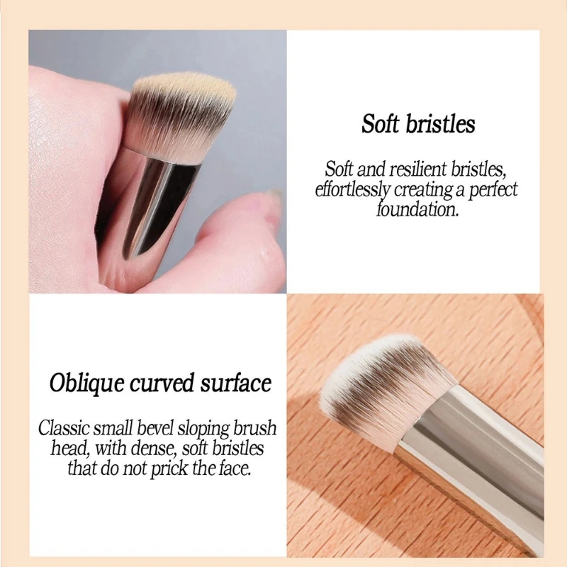 Pincel Premium para Base e Corretivo, Pincel de Contorno e Blush, Pincel de Maquiagem Denso para Rosto e Área dos Olhos, para Esbater e Proporcionar u