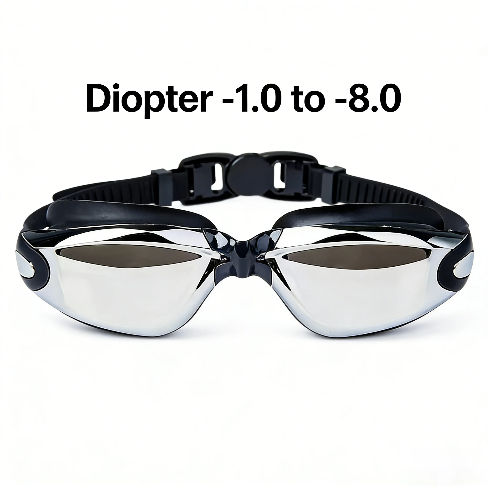 

Очки для плавания с диоптриями от миопии, с зеркальными линзами, защитой от запотевания, водонепроницаемые, из мягкого силикона, без протечек, для взрослых, с диоптриями -1