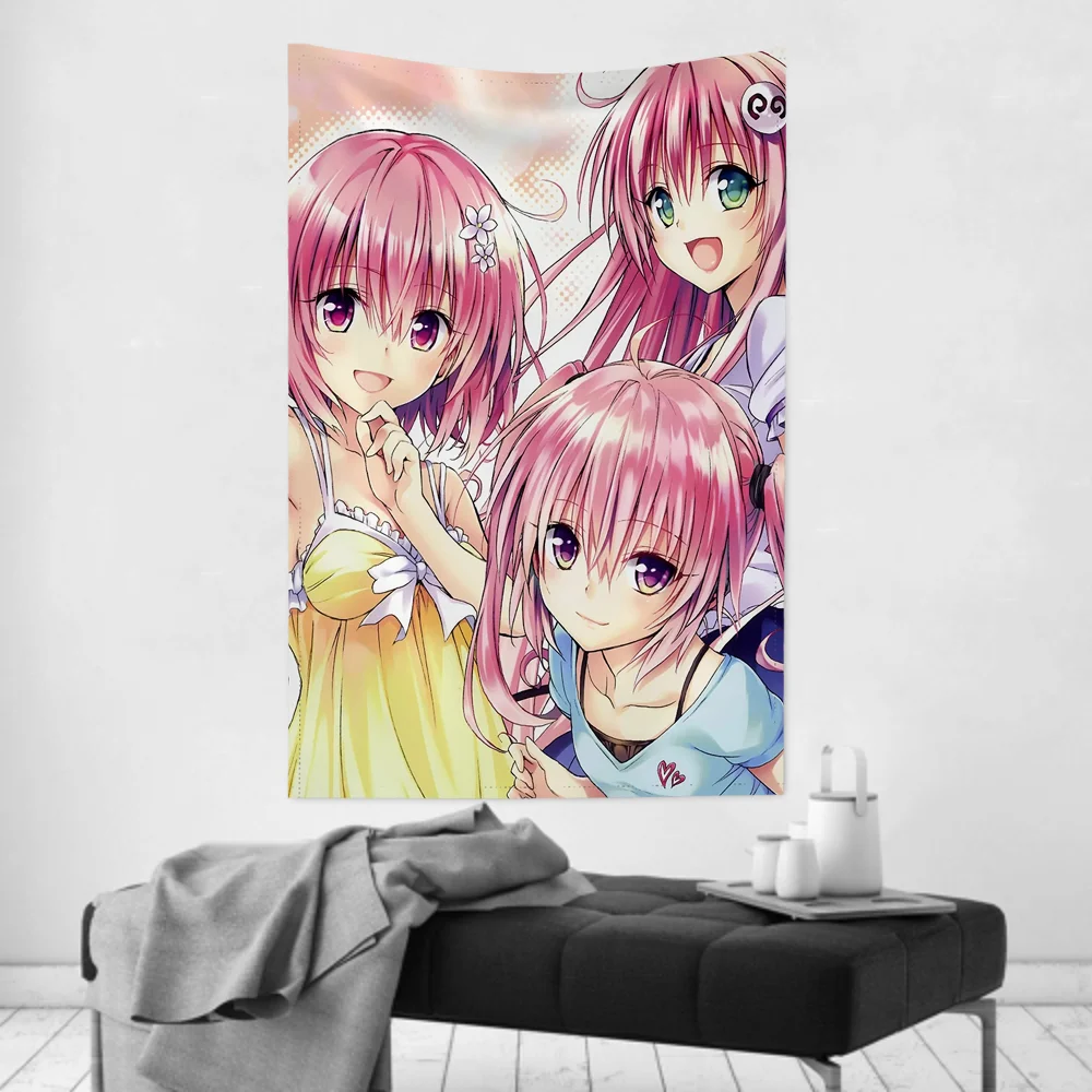 To Love Ru Wandteppich, Raumdekoration, Wandtuch, Party, hängender Hintergrund, Raumdekoration, Babyzimmer