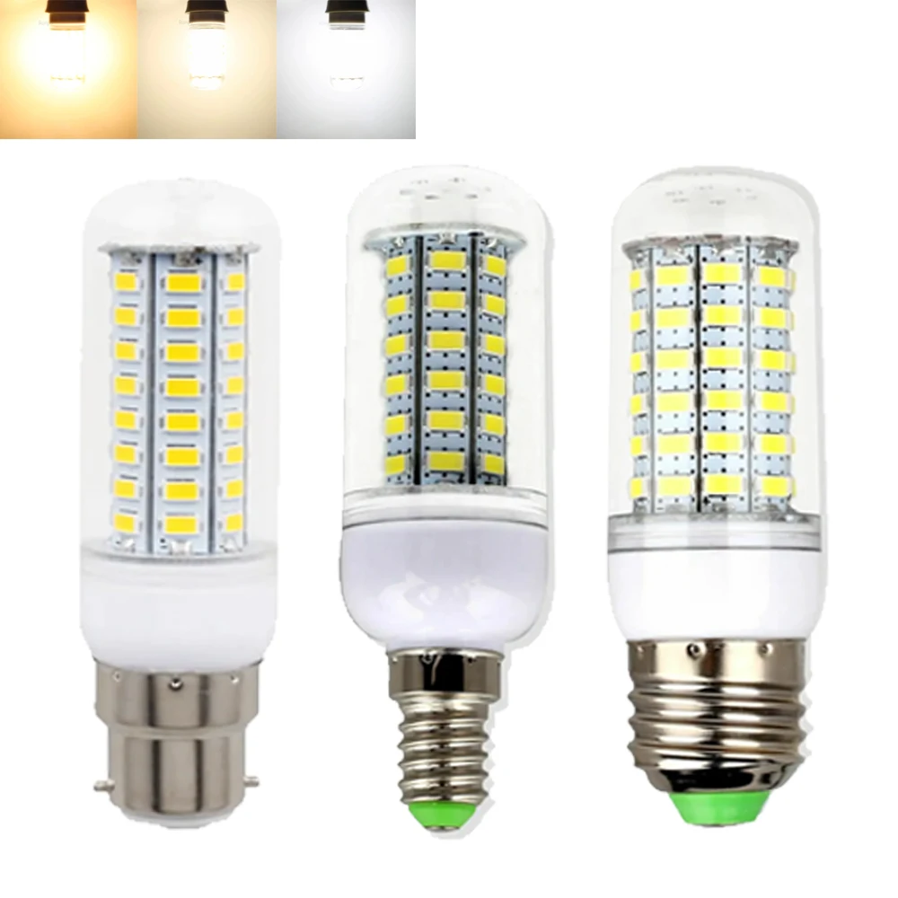 E14 E27 B22 LED Light Bulb 5730SMD Ultra Bright LED Corn Light 24/36/48/56/69/72LEDs 220V LED Lamp for Home Office Lighting